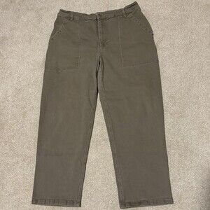 P&CO Womens 304 Service Fatigue Pants High Rise Olive Green Sz 14 US (18 UK)
